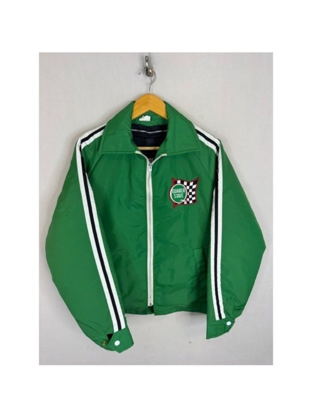Vintage 80s Avon Sportswear Quaker State Racing Jacket Green Mens Medium Canada